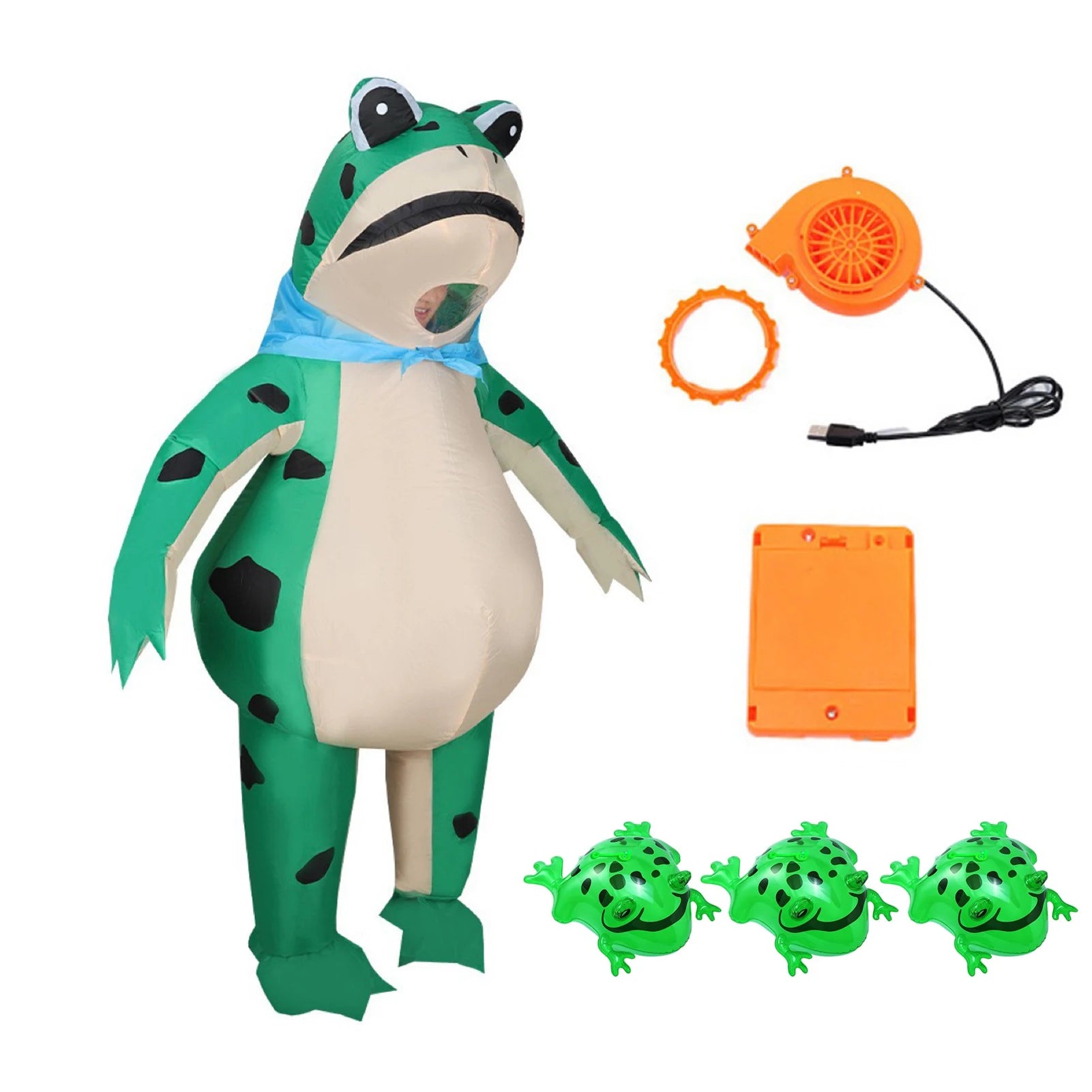 Costume gonflable grenouille rigolote vu de face