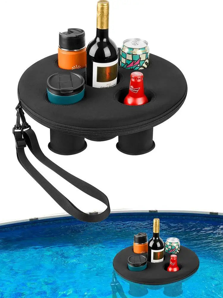 Porte-gobelet flottant piscine cinq trous en mousse noire