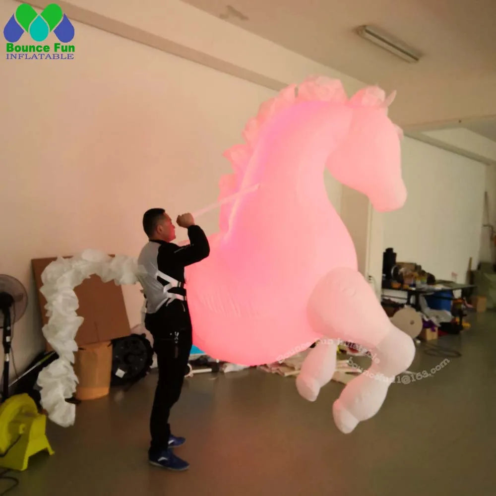 Costume gonflable cheval vue de face