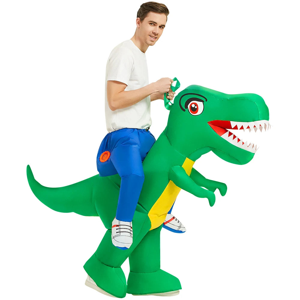 Déguisement dinosaure gonflable yeux expressifs