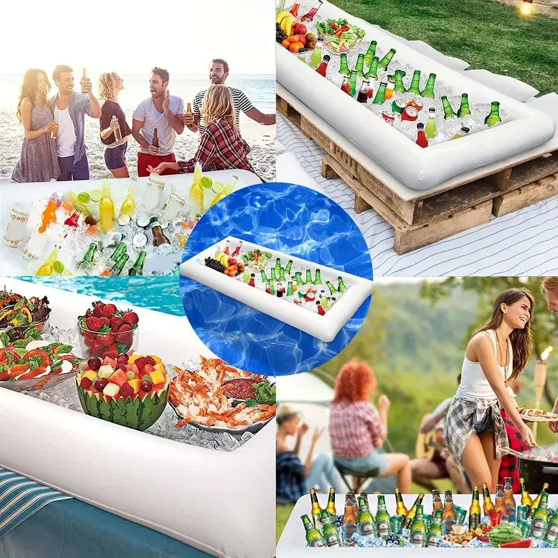 Plateau buffet gonflable pour boissons et salades en extérieur