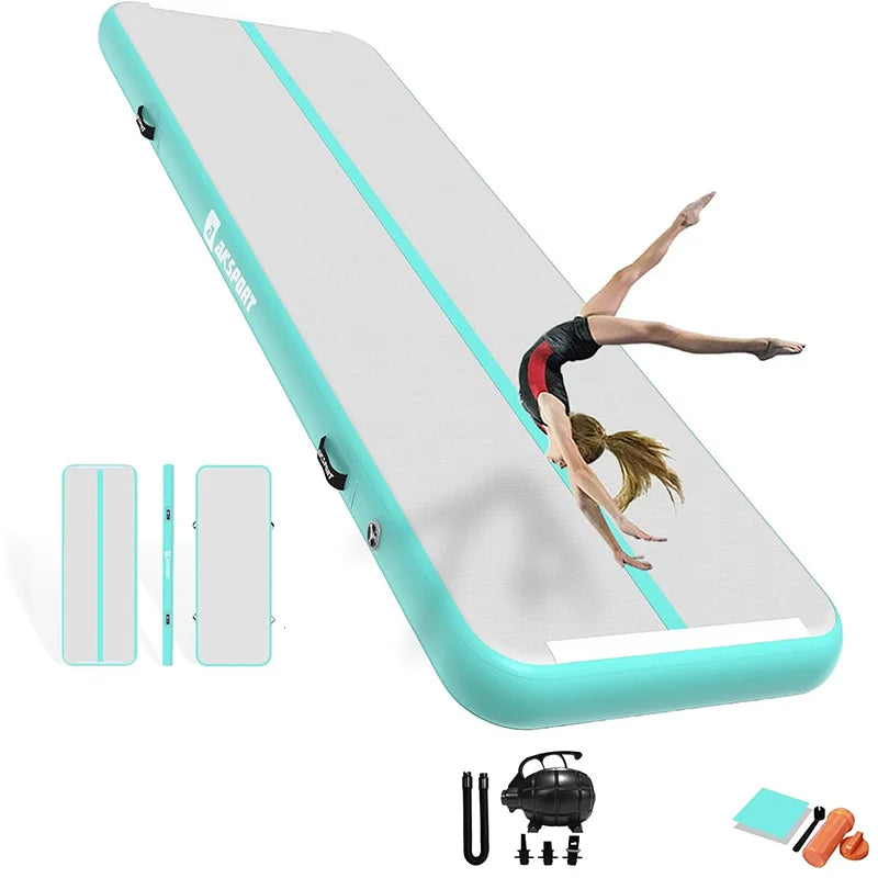 Tapis gonflable gymnastique professionnel déplié