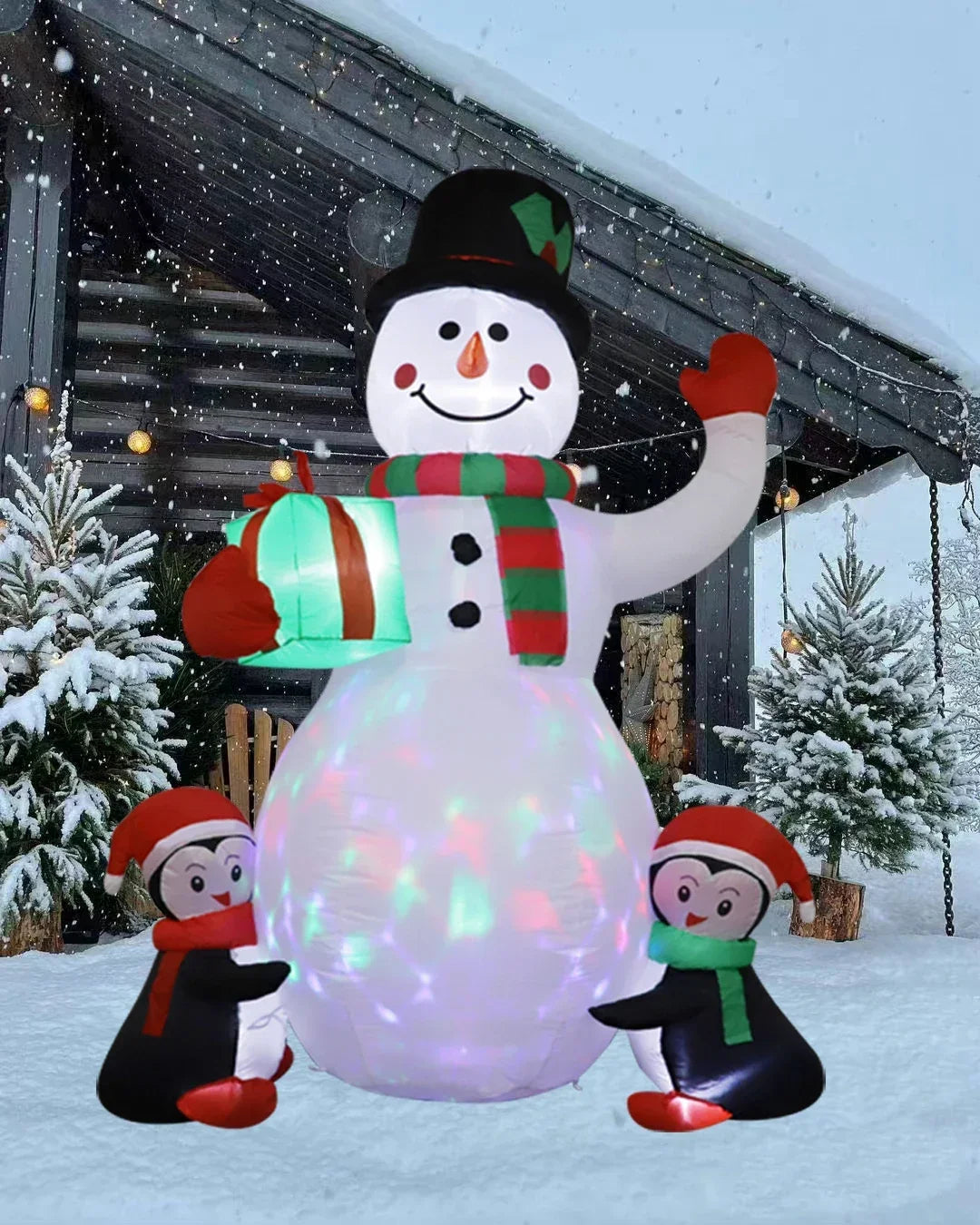 Décoration Noël gonflable bonhomme packshot fond blanc