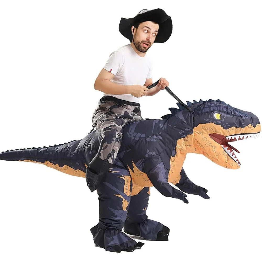 Costume gonflable dinosaure halloween adulte vue d'ensemble