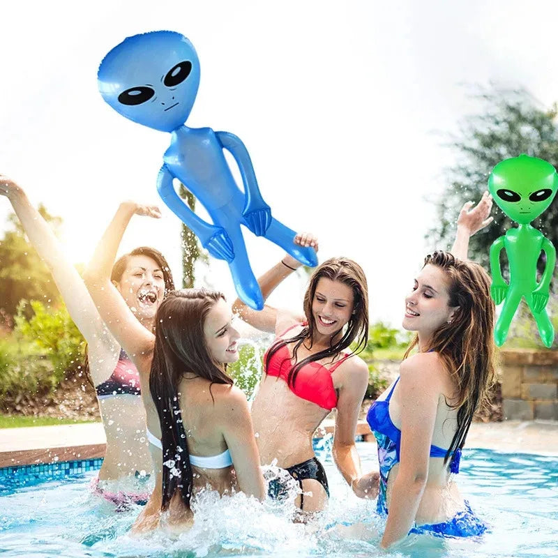 Gonflable alien 3 coloris violet bleu vert