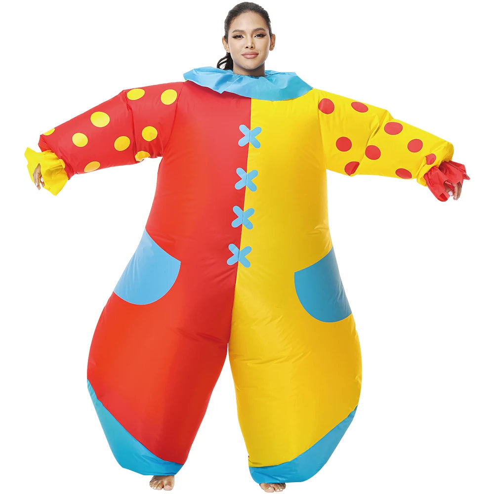 Tenue gonflable clown adulte spectacle sur scène