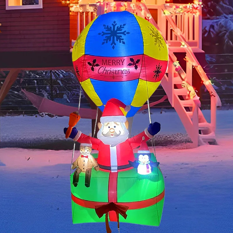 Père Noël gonflable LED prise EU fêtes