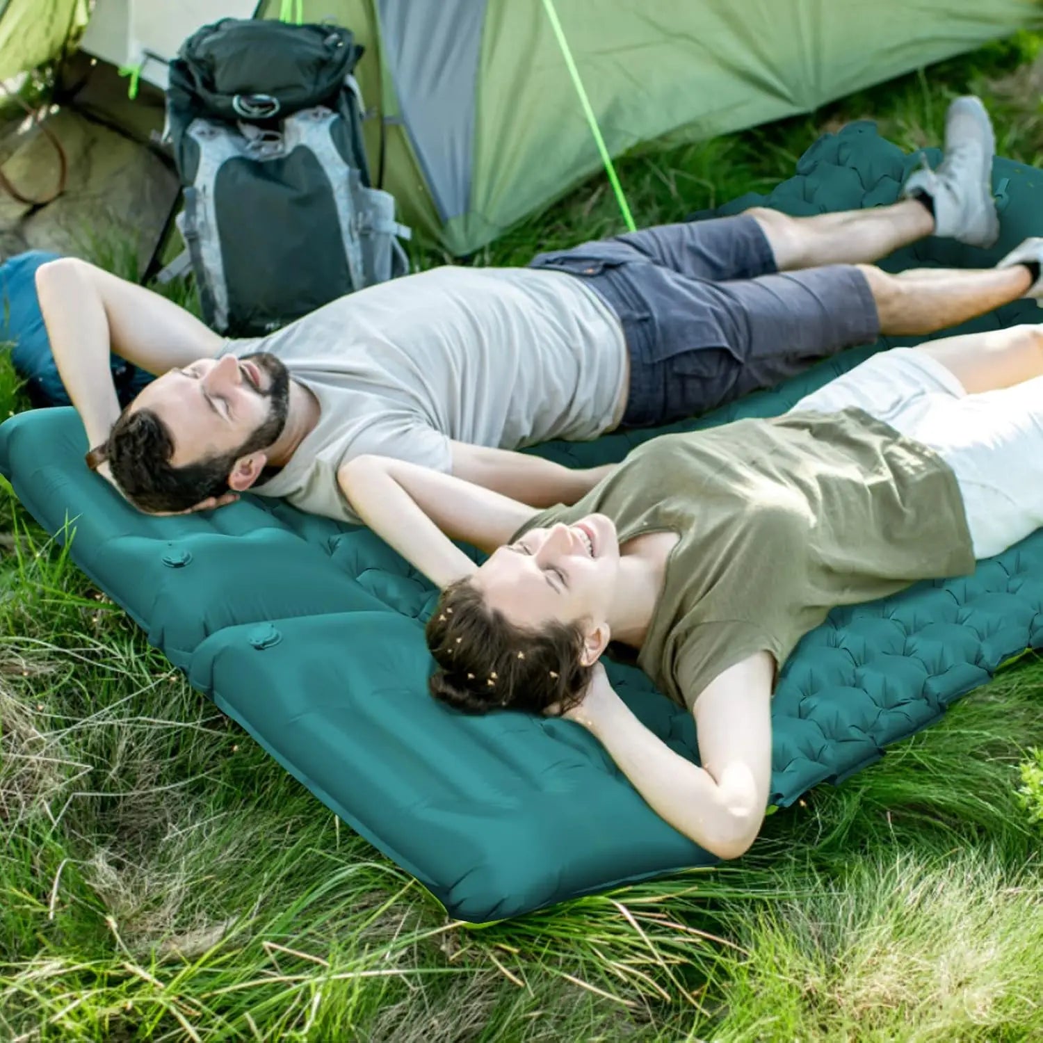 Pompe à pied intégrée du matelas de camping gonflable