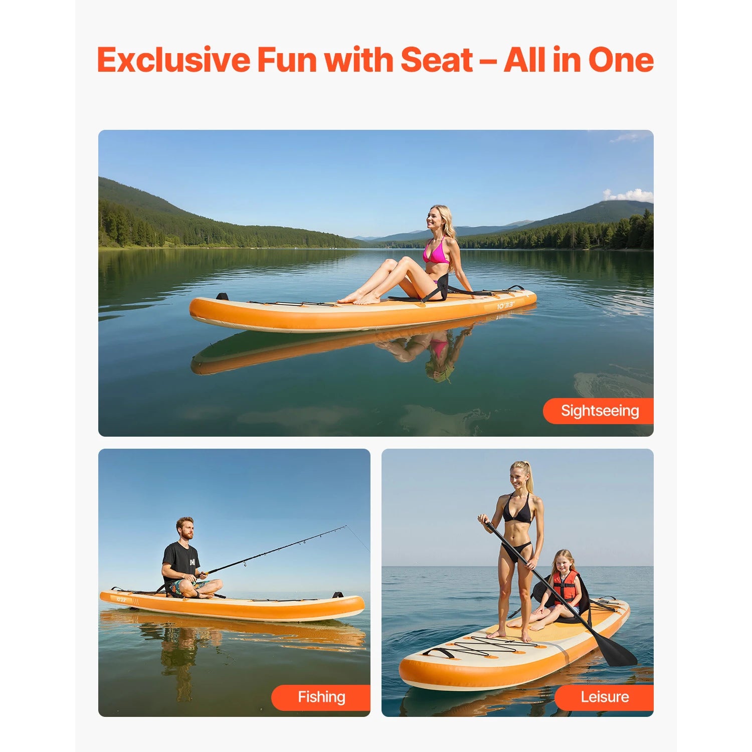 Stand up paddle gonflable kit complet vue ensemble eau
