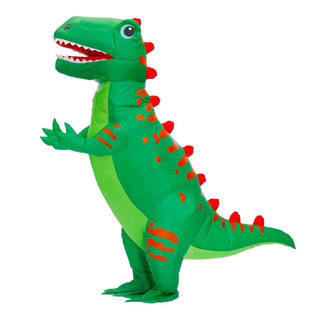 Détail écailles costume gonflable dinosaure adulte