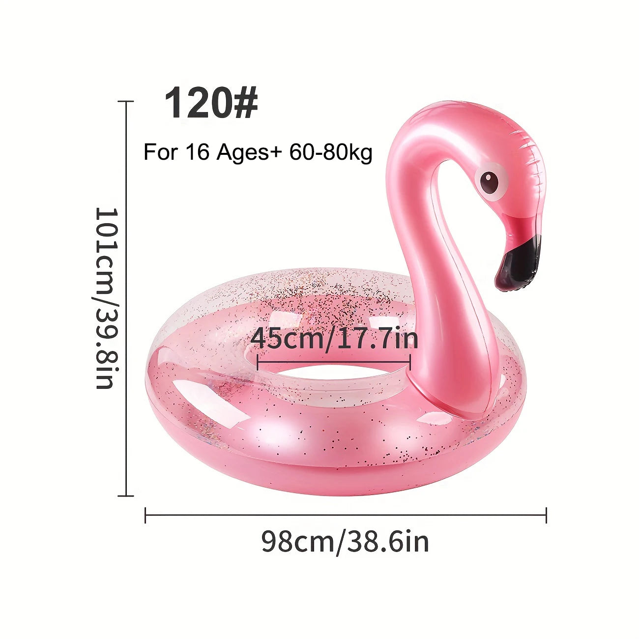 Bouée flamant rose gonflable emballée