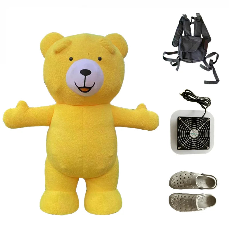 Costume gonflable ours polaire détail du visage