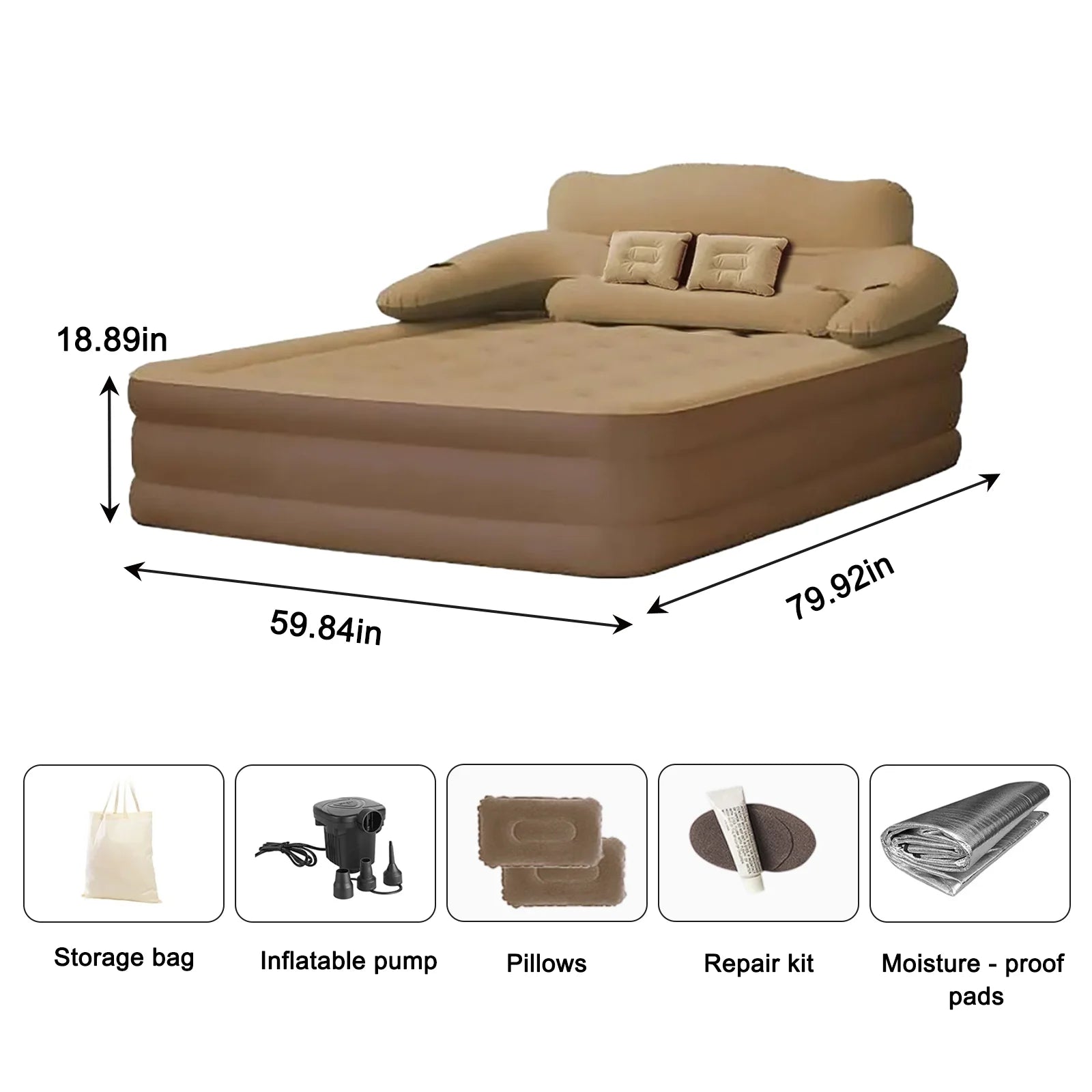 Détail du revêtement PVC du matelas de camping gonflable