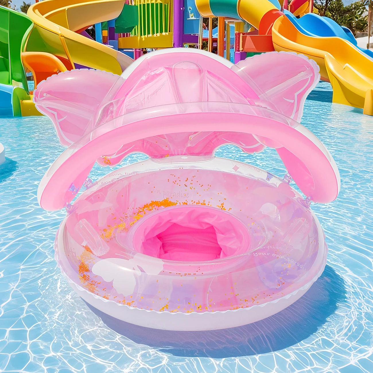 Bouée gonflable anneau natation violet vue principale