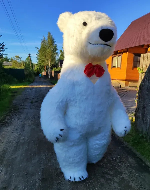 Costume gonflable panda ours polaire vue de dos 3