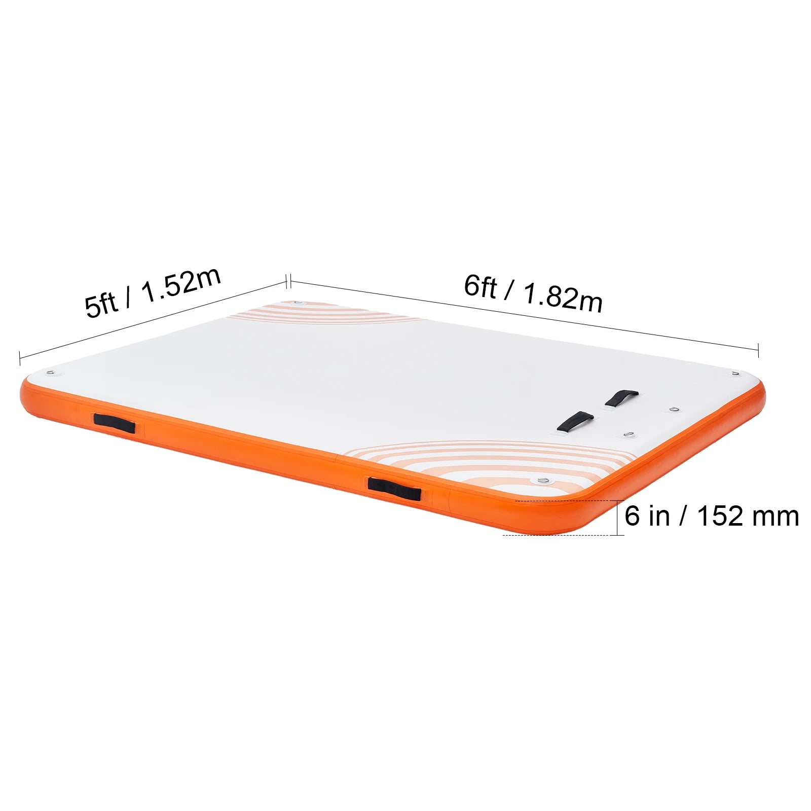 Plateforme flottante gonflable vue de profil avec épaisseur 15 cm
