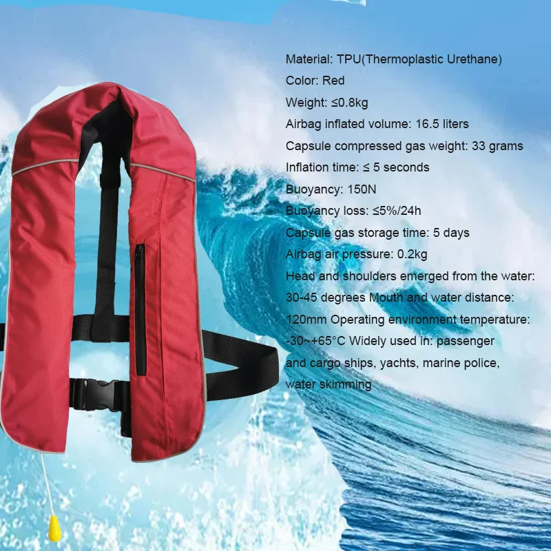 Gilet de sauvetage gonflable porté lors d'une sortie de surf