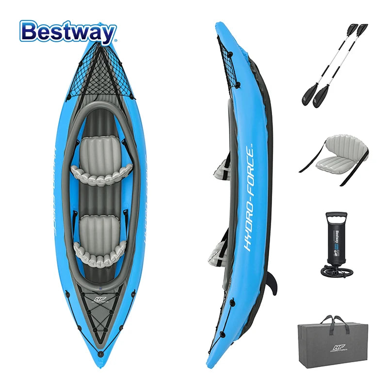 Bateau gonflable kayak duo plié pour le transport
