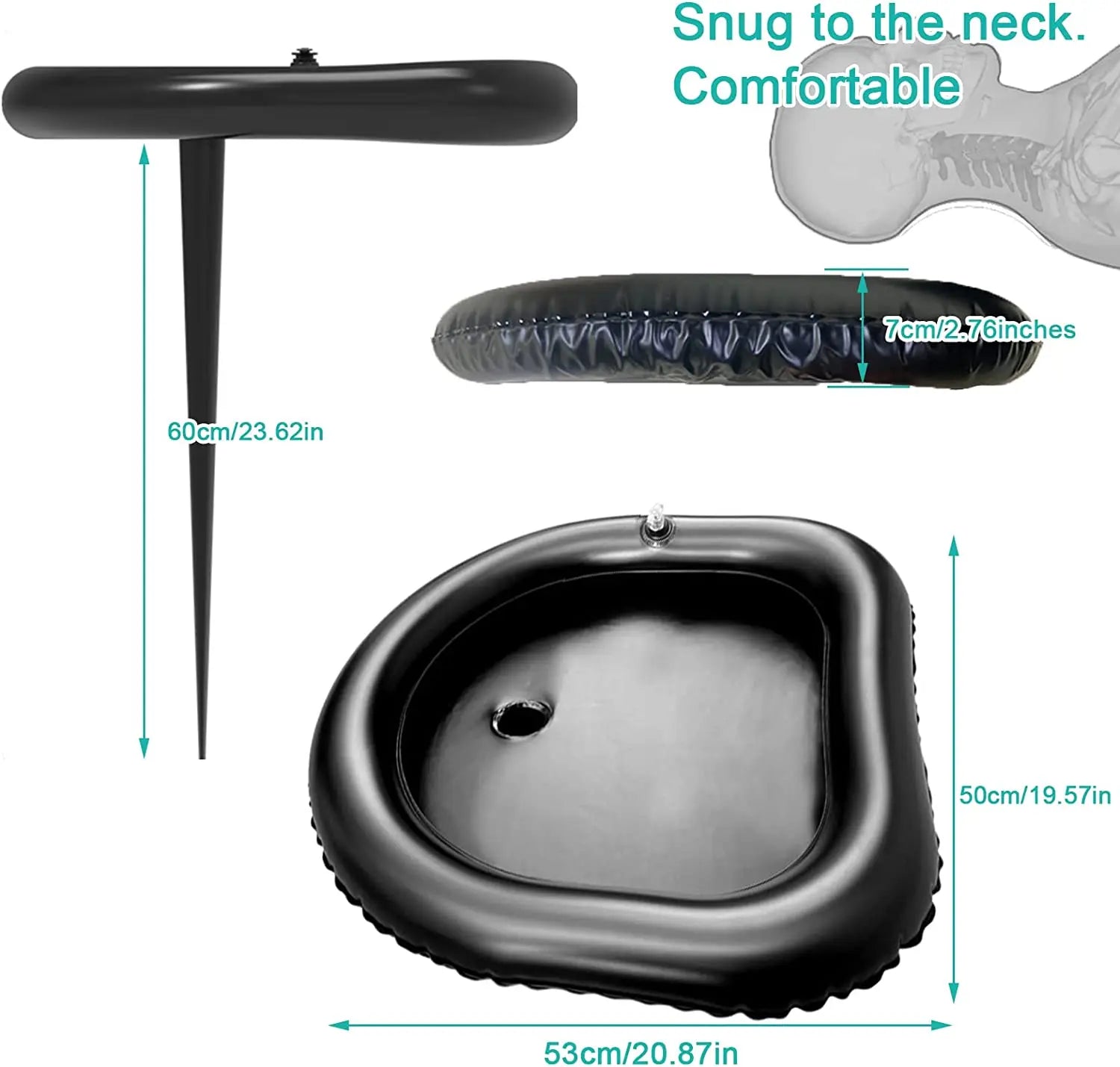 Bassin de Shampoing Gonflable Portable - vue d'ensemble