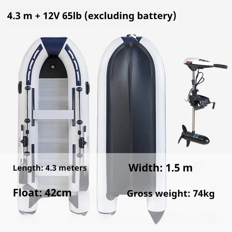 Bateau gonflable pneumatique pêche avec moteur essence