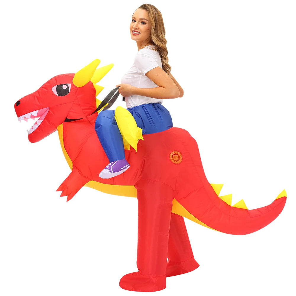 Costume gonflable dinosaure adulte modèle violet