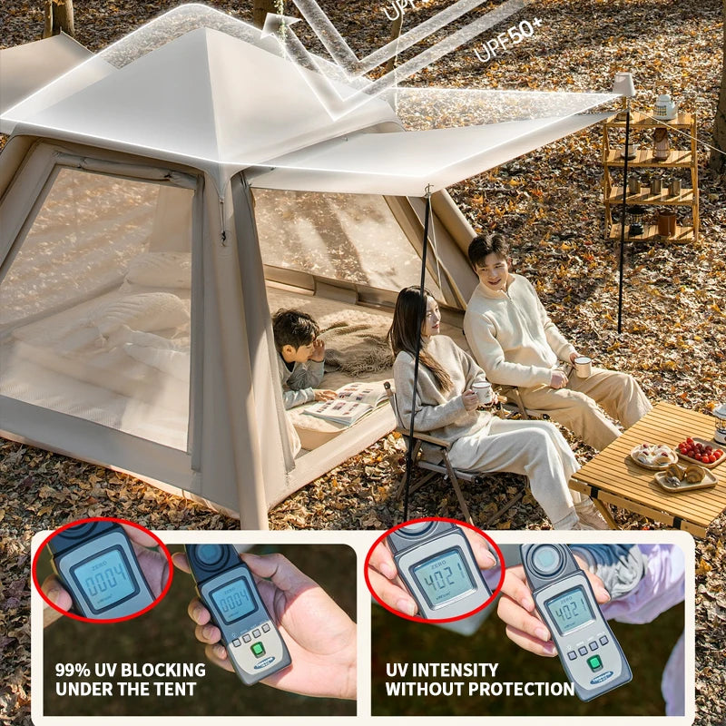 Intérieur de la tente gonflable portable