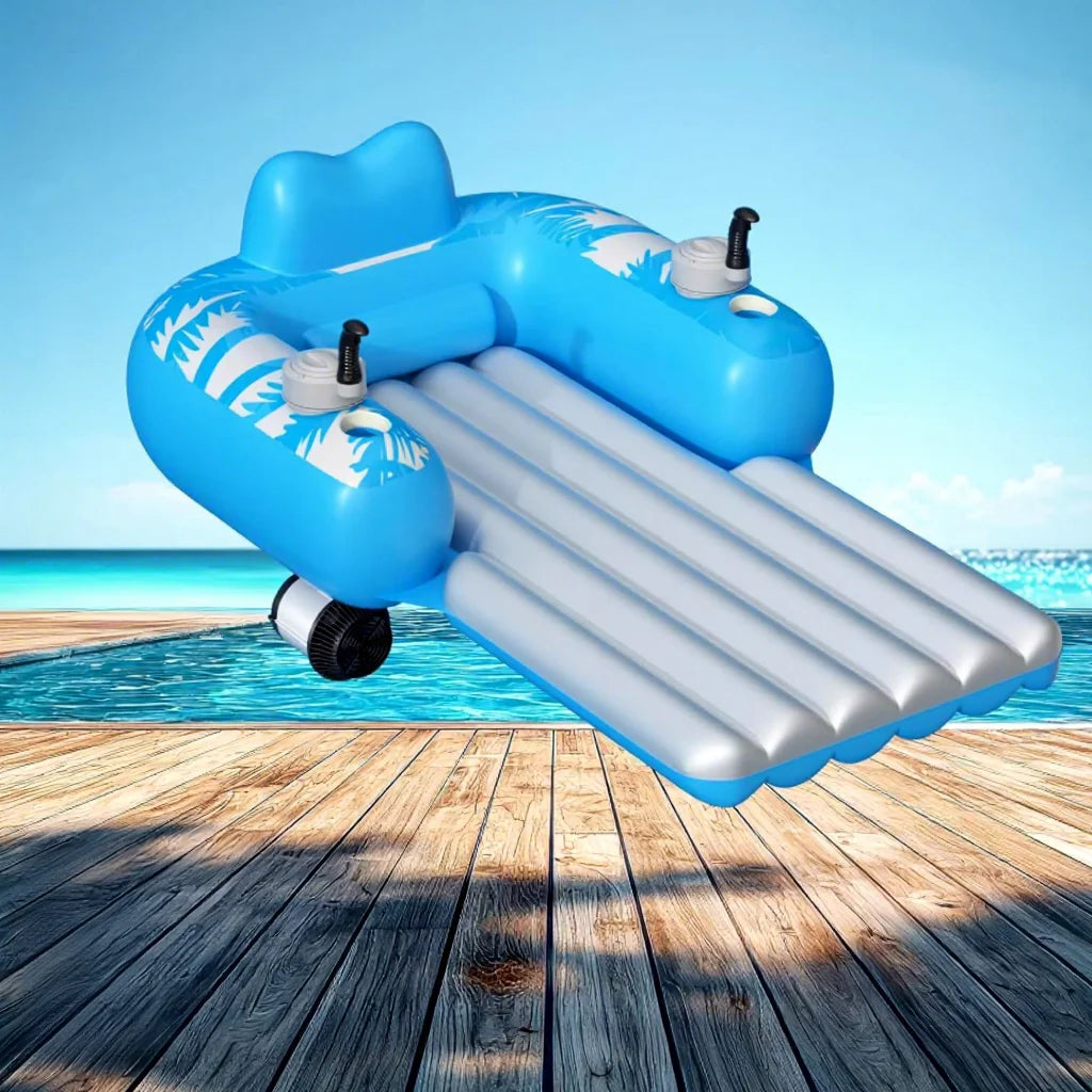 Bouée gonflable en utilisation dans une piscine