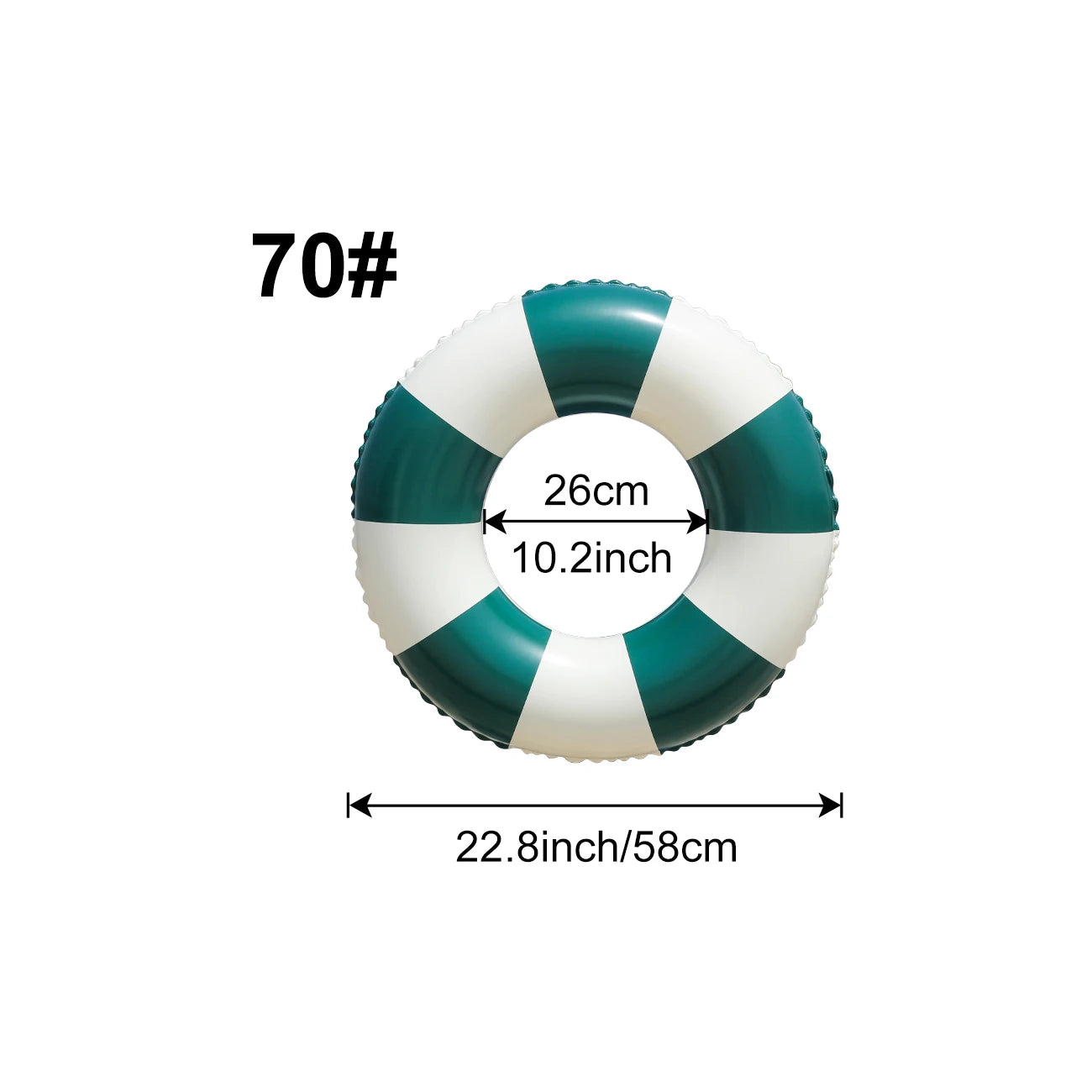 Bouée gonflable vert foncé 90 cm vue latérale