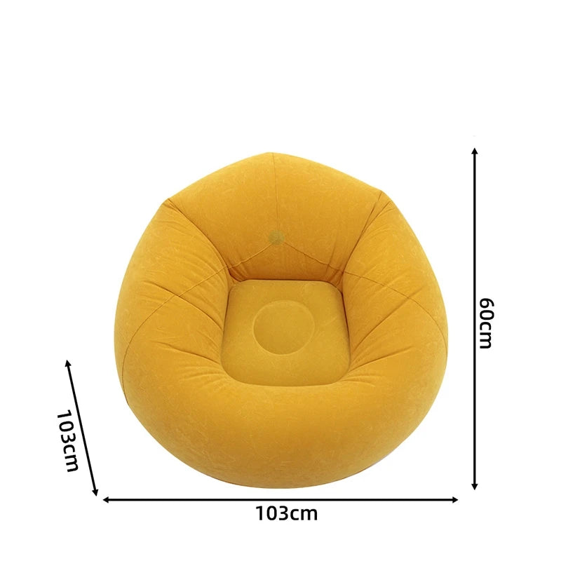 Pouf canapé gonflable vert pour usage intérieur