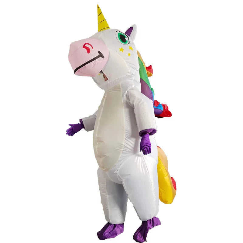 Costume gonflable licorne adulte porté en soirée