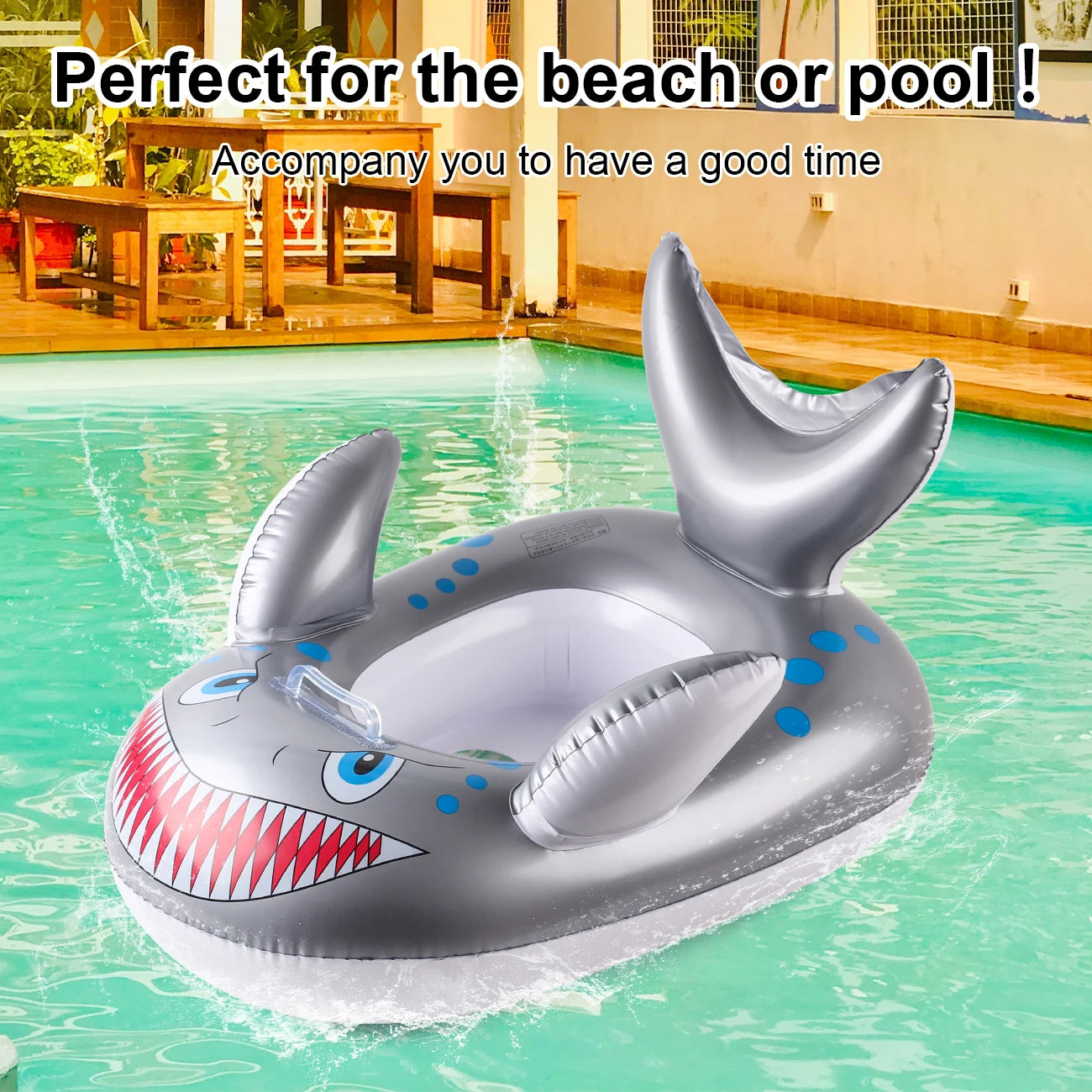 Anneau de bain requin gonflable plage fête estivale