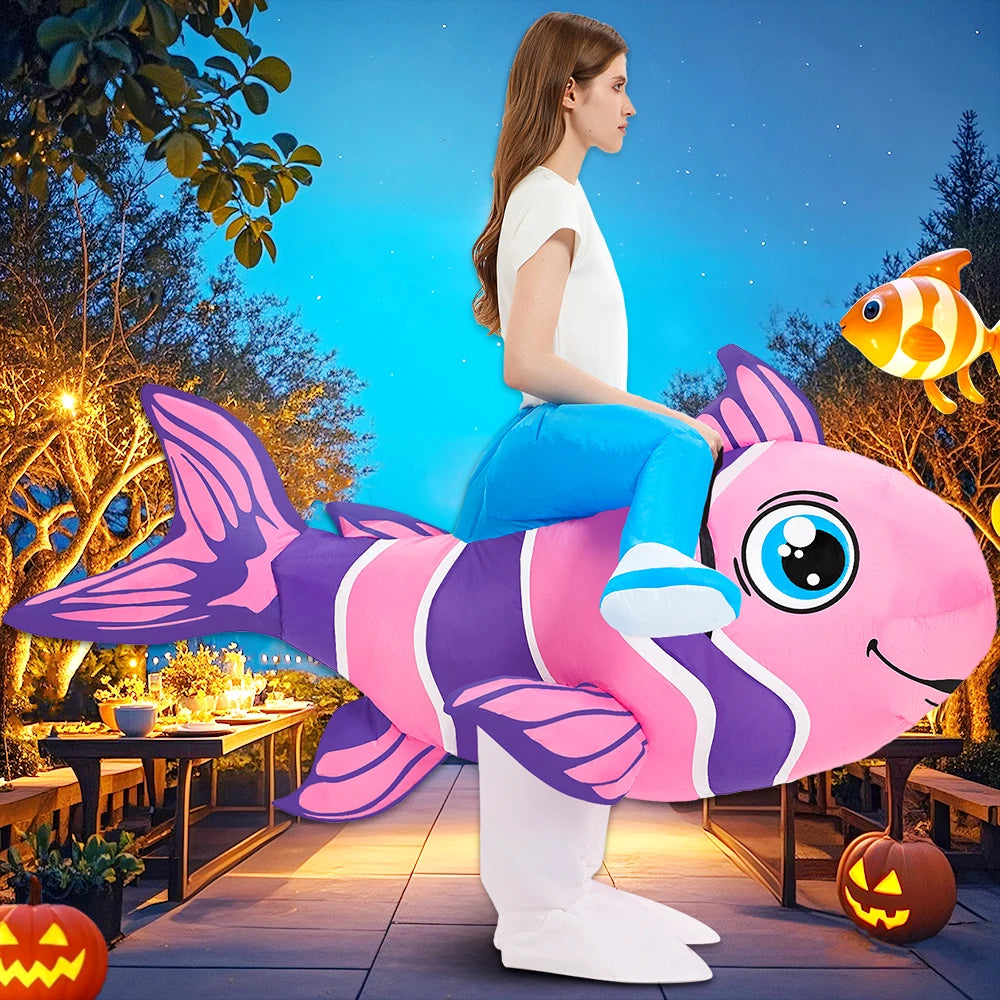 Costume gonflable requin adulte, vue face
