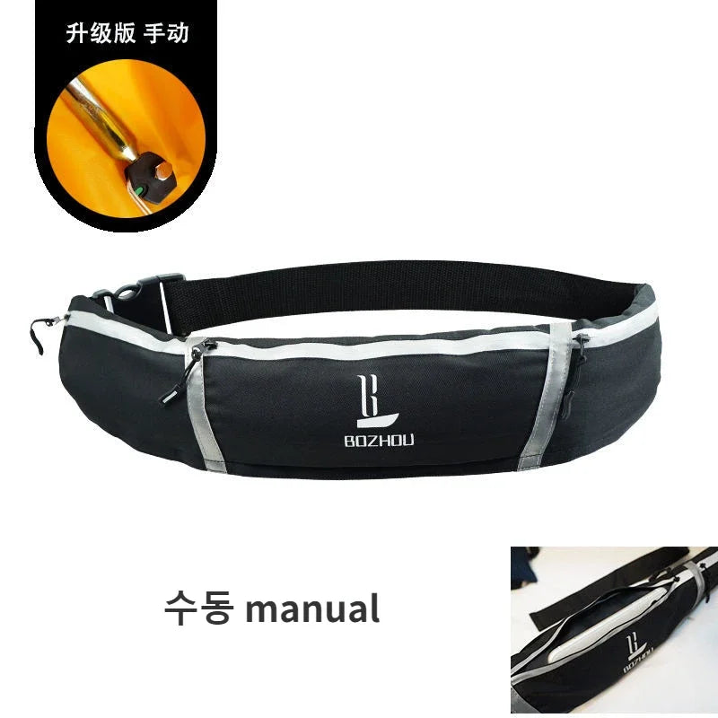 Ceinture de sauvetage gonflable sur fond blanc