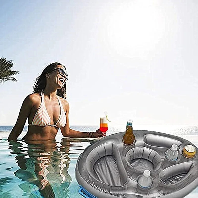 Plateau gonflable en utilisation piscine