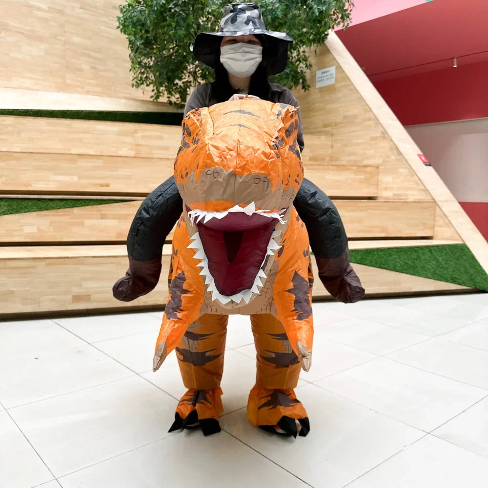 Costume gonflable dinosaure T-Rex adulte brun
