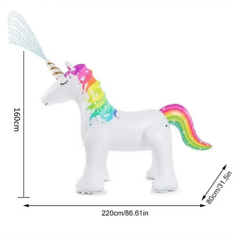 Piscine gonflable licorne vue de face