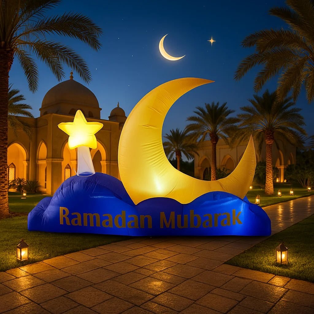 Décoration gonflable château Ramadan installée en intérieur