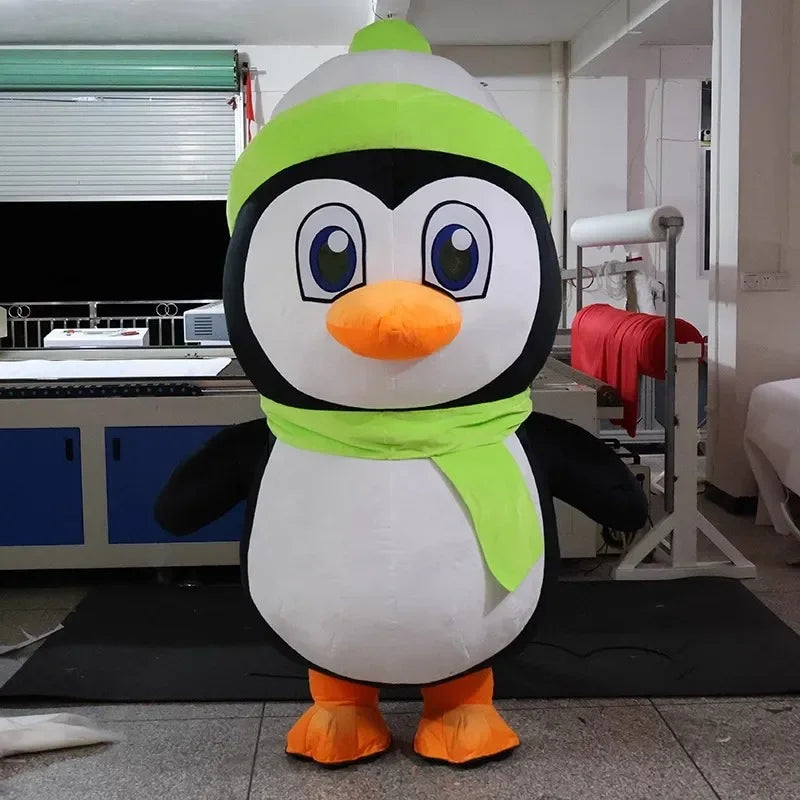 Costume gonflable pingouin coloré complet