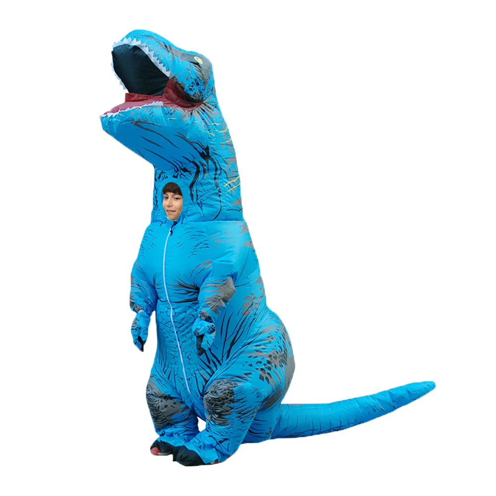 Déguisement gonflable dino mascotte rouge