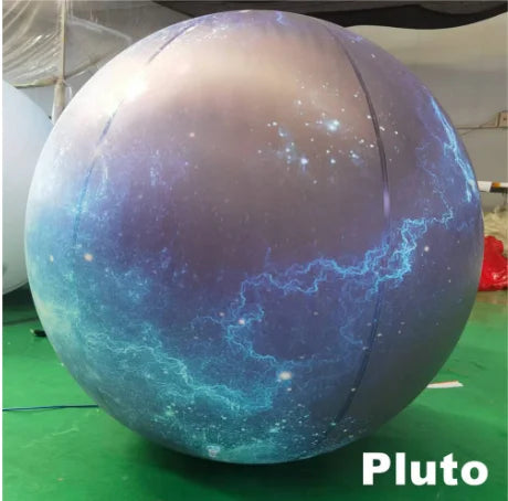Vue d'ensemble de plusieurs ballons gonflables planètes