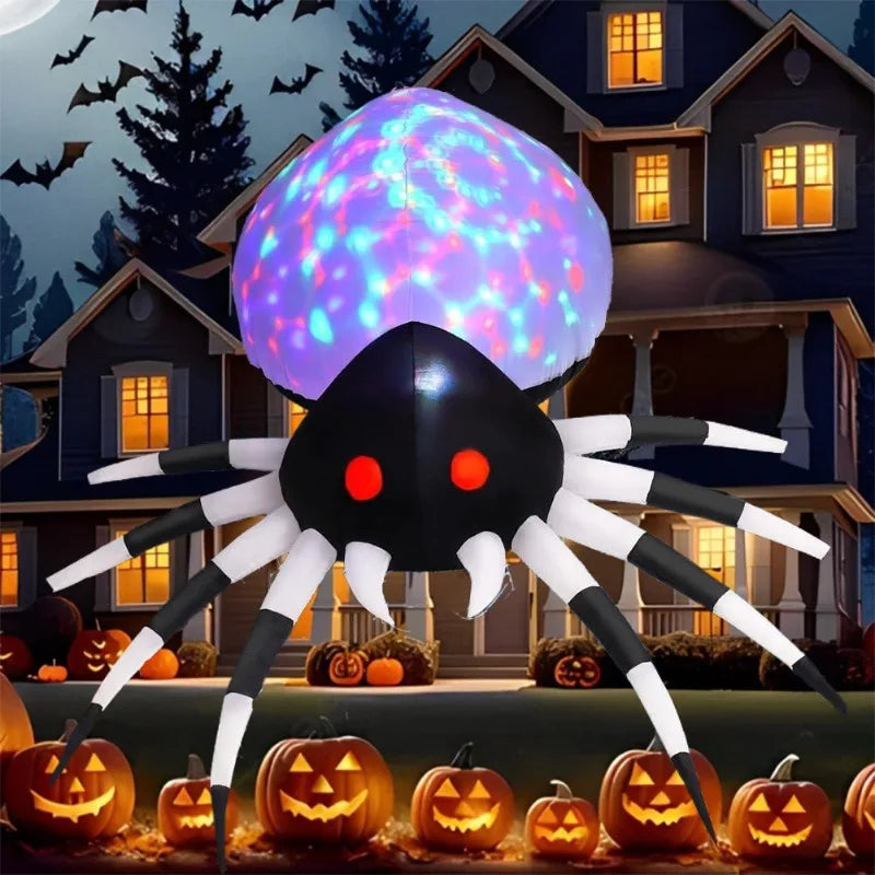 Décoration gonflable Halloween allumée la nuit