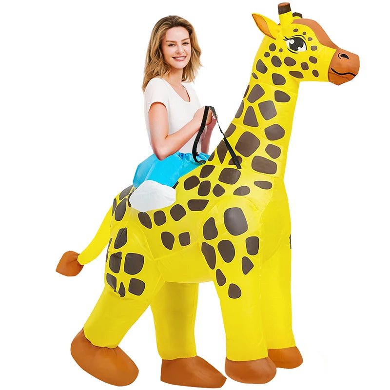Costume gonflable girafe carnaval adulte gonflé