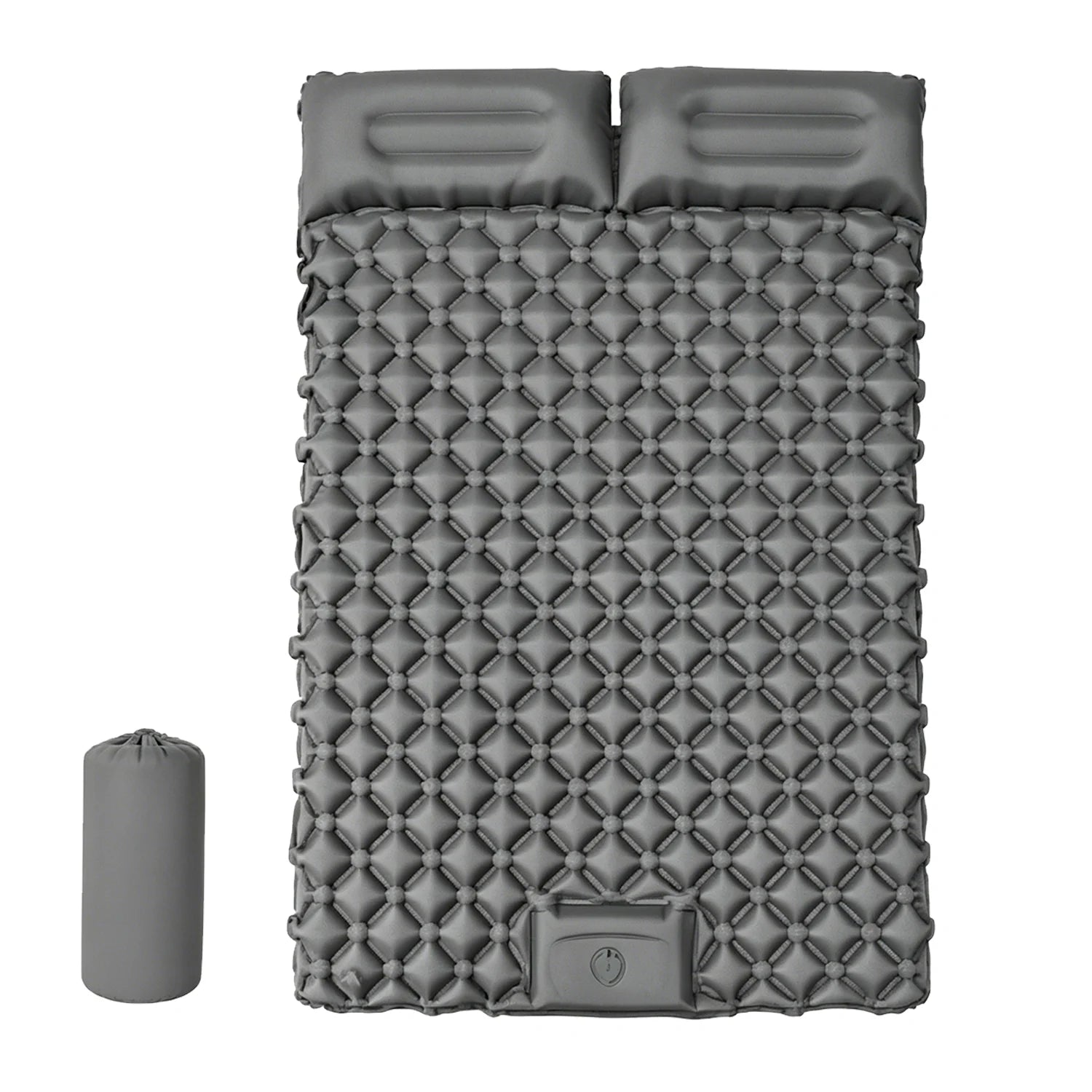 Matelas de camping gonflable pompe intégrée détail du tissu
