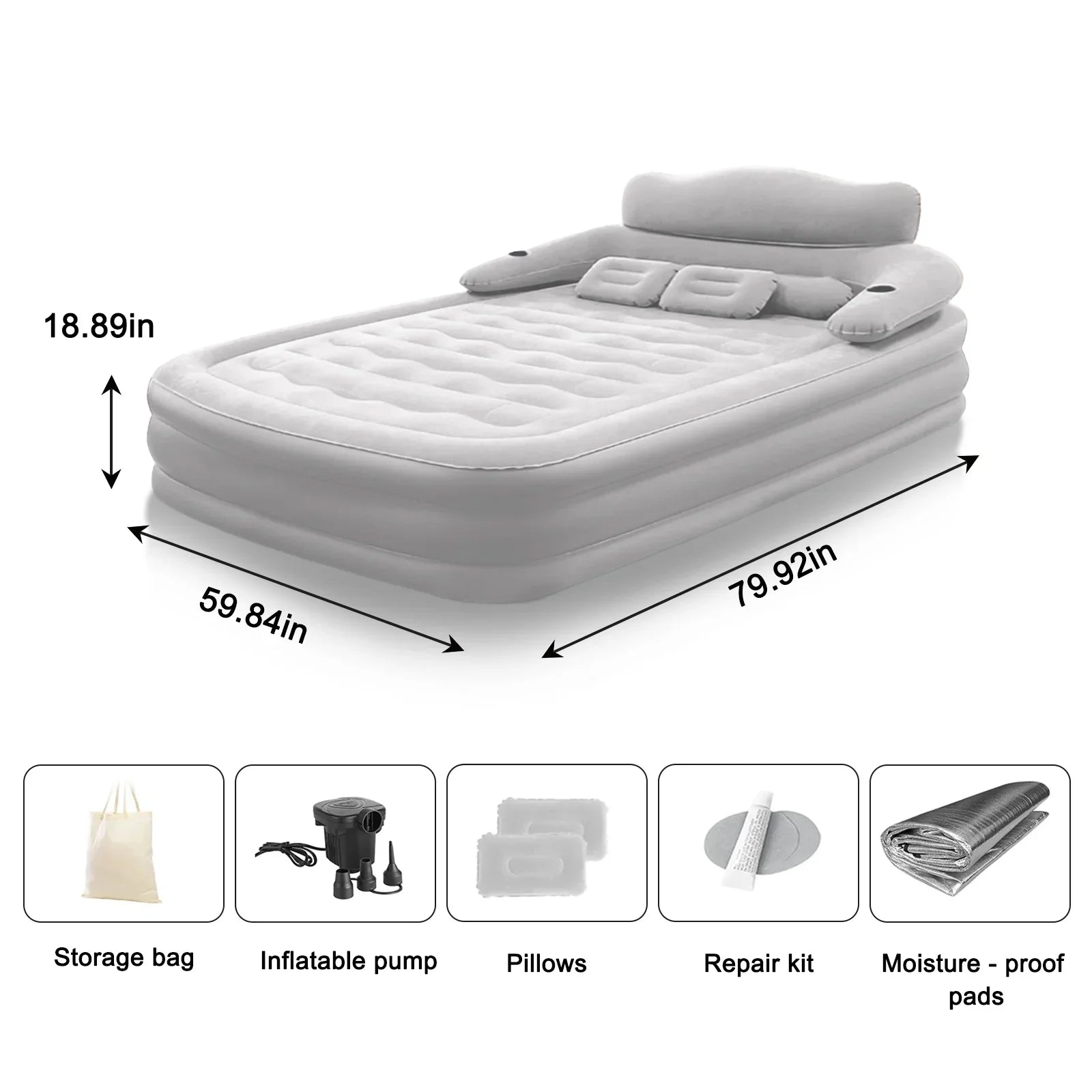 Matelas de camping gonflable utilisé en intérieur comme couchage d'appoint