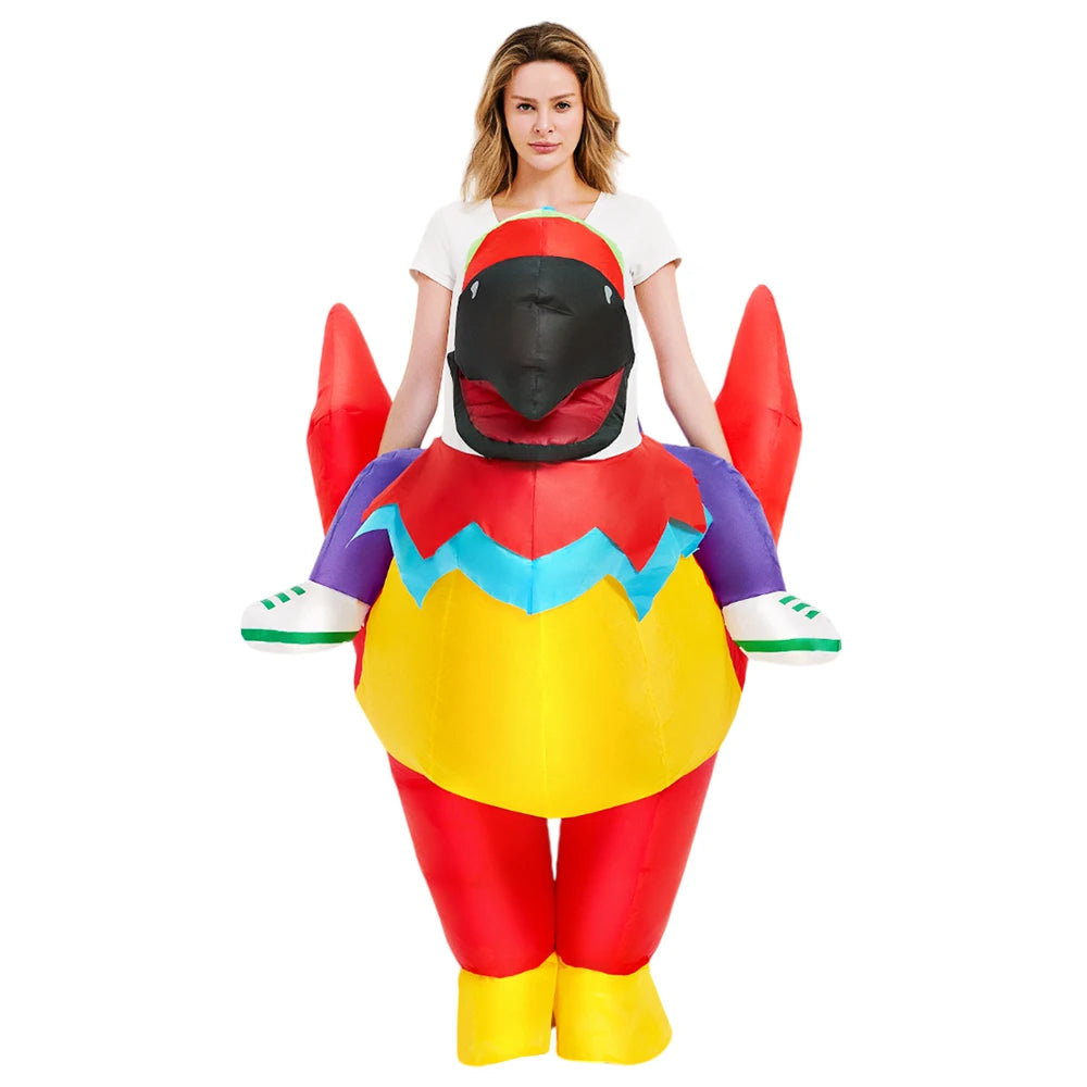 Costume gonflable perroquet taille adulte de dos
