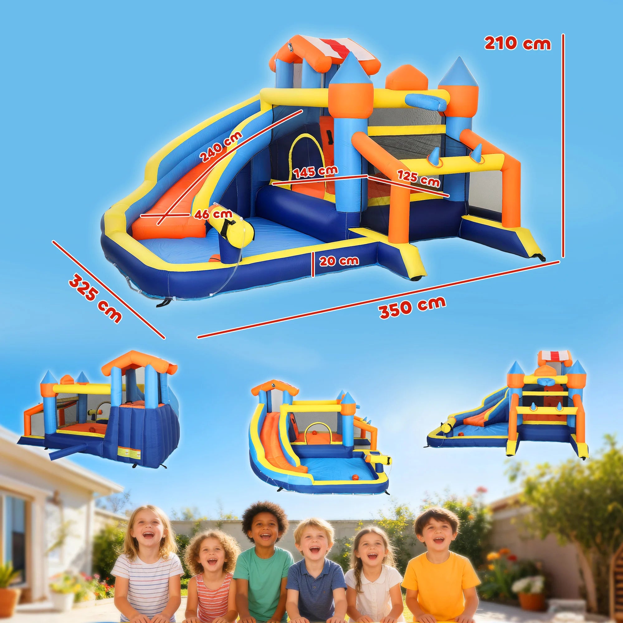 Château gonflable panier de basket intégré
