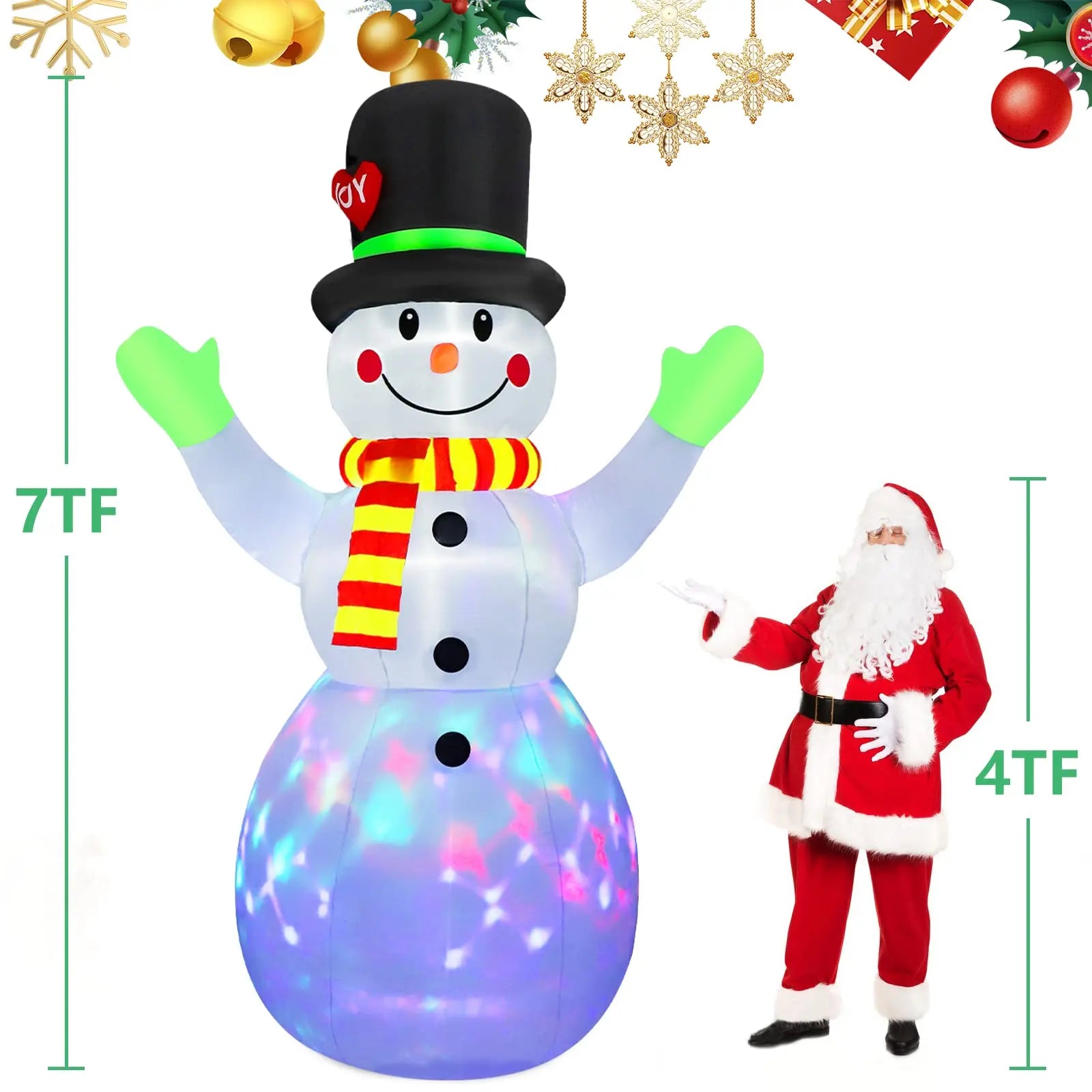 Emballage et accessoires du bonhomme de neige gonflable de Noël