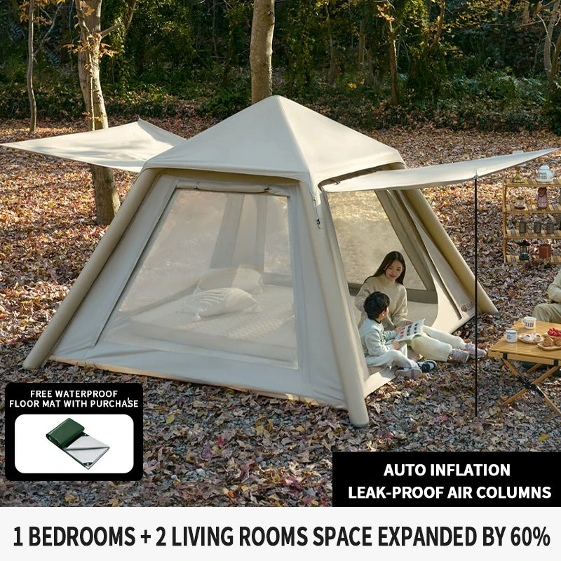 Tente gonflable portable épaisse vue d'ensemble
