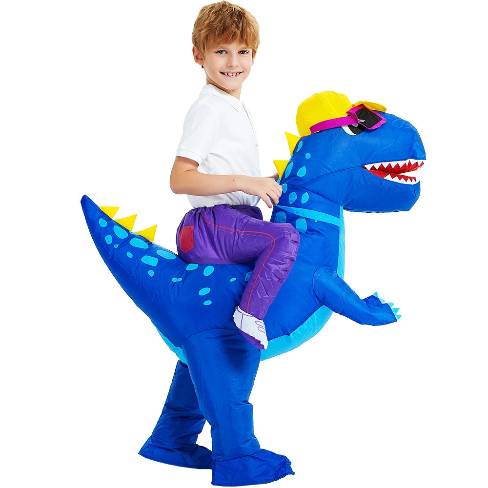 Costume gonflable dinosaure enfant, coloris vert