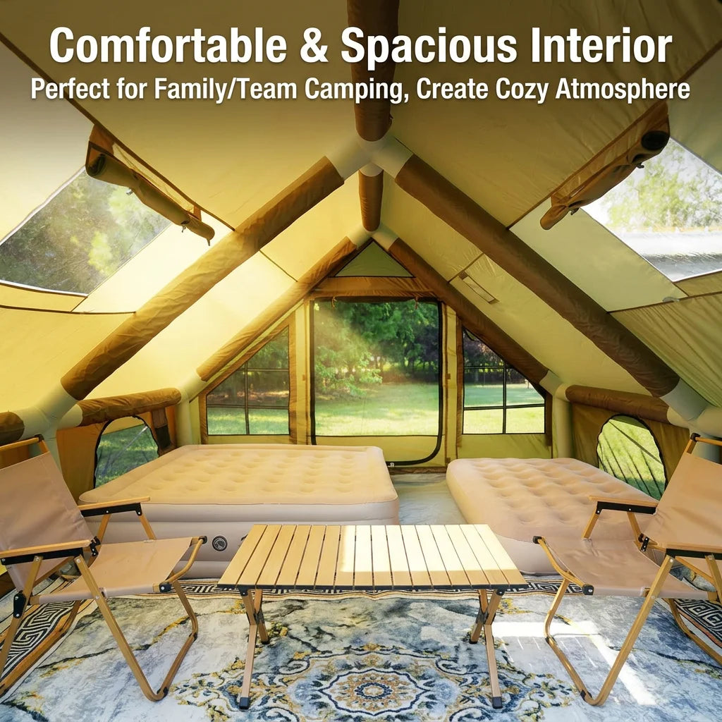 Intérieur de la tente gonflable 12 m²